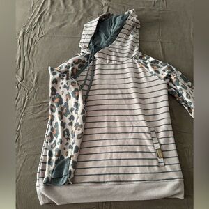 Maurices Gray and Pink Hoodie